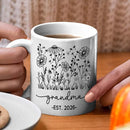 Personalized Grandma EST 2026 Accent Coffee Mug Gift For Nana Granny Grandmother, Novelty Grandma White Coffee Cup 11Oz 15Oz, Custom Year/Name Grandmother Ceramic Cup Gift For Birthday Mother's Day by TinyTreasures Baby Boutique