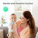 Electric Nasal Aspirator for Baby, Nose Aspirator for Toddlers, Waterproof Baby Nose Sucker, Nose Cleaner with 3 Silicone Tips, Adjustable Suction Level, Music and Light Soothing Function,Green by TinyTreasures Baby Boutique