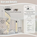 H150'' Modern Chandelier Modern Led Chandeliers Foyer Chandelier Stairs Large Chandelier Adjustable Black Chandeliers Pendant Lighting Fixture Hanging Ceiling Light by CozyNest Decor