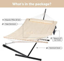 SUNCREAT Two Person Hammock with 12ft Stand Included, Max 475lbs Capacity, Heavy Duty Free Standing Hammock, Beige by GreenHaven Gardens