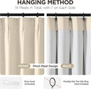 Joydeco Pinch Pleated Linen Curtains for Living Room, 100% Blackout Curtains 84 inches Long 2 Panel Thermal Insulated Pinch Pleat Drapes(Bleached Sand,40'' Wx84'' L) by CozyNest Decor