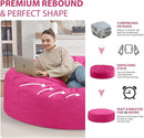 7FT Bean Bag Chair, Large Bean Bag Chairs with Memory Foam Filled, Fluffy Beanbag Sofa with Dutch Velvet Cover, Round BeanBag Chairs for Living Room, Playroom - Pink by TinyTreasures Baby Boutique