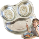 Stainless Steel Plates for Kids, Toddler Plate, Non Toxic Baby Dinnerware, BPA-Free Feeding Tray, Durable, Easy to Clean, Compatible with Dishwasher, Freezer, Microwave by TinyTreasures Baby Boutique