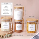 6 Pack Glass Jars with Bamboo Lid and Spoons - 17Oz/27Oz Borosilicate Glass Jars with 132 Pantry Labels - for Coffee Beans, Tea, Sugar & More by CozyNest Decor