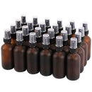 Amber Glass Small Spray Bottles 2 oz 24 Packs,Fine Mist Sprayer Pretty Finish,Refillable Containers mini spray bottles for Cleaning Solutions and Skin Care (Amber Frosted 24Pack) by GreenHaven Gardens