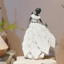 DiliComing Fairy Garden Accessories Outdoor Statue - Table Decor for Living Room Garden Maiden Bookshelf Decor Xmas Resin Holly Leaves Maiden White Statue 10.5 * 6.0 * 14.5 Inch by CozyNest Decor