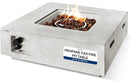 SereneLife Propane Fire Pit Table, 40,000 BTU Outdoor Square Gas Fire Pit with Cover, Weather-Resistant Metal, Adjustable Flame, Lava Rock Set, Ideal for Patio, Backyard & Terrace (30” x 30” x 11”) by GreenHaven Gardens