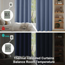Simplebrand Ava Denim Blue Blackout Curtains for Bedroom 72 Inch Length 2 Panels, Privacy Thermal Insulated Rod Pocket Door Window Curtains for Patio French Door Front Door, W40 x L72 Inch, Denim Blue by TinyTreasures Baby Boutique