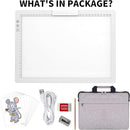 Rechargeable A4 Light Pad with Bag, Innovative Stand and Top Clip, Elice Wireless Bright Light Tracing Board Portable Artcraft Tracer Box for Drawing, Cricut Weeding Vinyl, Diamond Painting (White) by TinyTreasures Baby Boutique