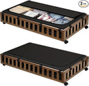 2 Pack Bamboo Under Bed Storage with Wheels, 39”x20”x7.8” Lager Under Bed Storage Containers (Brown) by CozyNest Decor