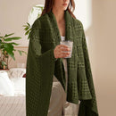 PHF 100% Cotton Waffle Weave Throw Blanket, Soft Lightweight Breathable Cozy Summer Throws for Couch Bed Sofa, Luxury Aesthetic Woven Blanket for Home Decor & Office, 50"x60", Capulet Olive by CozyNest Decor