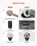 VEVOR Garbage Disposal Air Switch Kit, Dual Outlet Sink Top Air Switch for Food Waste Disposal, 2.5-inch Chrome-Plated Stainless Steel ON/OFF Air Push Button, Suitable for Stainless Steel Countertops by CozyNest Decor