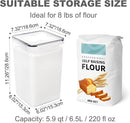 Large Food Storage Containers with Lids Airtight 6.5L / 5.9 quart, for Flour, Sugar, Baking Supply and Dry Food Storage, PANTRYSTAR 2PCS BPA Free Plastic Canisters for Kitchen Pantry Organization by CozyNest Decor