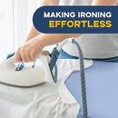 Full Size Ironing Board with Iron Rest, Heavy Duty Compact Ironing Board 43"x13" with Thick Cover and Pad, Height Adjustable Sturdy Iron Stand, Blue by CozyNest Decor