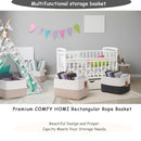 COMFY-HOMI 3-Pack Cotton Rope Woven Basket with Handles for Shelves, Books, Toys, Cloth Storage|Towel Storage|Nursery Baby Basket - 13.5" x 11" x 9.5" for Living Room (White/Brown) by TinyTreasures Baby Boutique