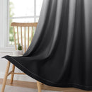 HOMEIDEAS Black Ombre Blackout Curtains 52 X 63 Inch Length Gradient Room Darkening Thermal Insulated Energy Saving Grommet 2 Panels Window Drapes for Living Room, Bedroom by TinyTreasures Baby Boutique