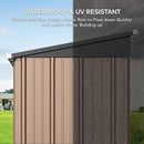 Gizoon 5' x 3' Outdoor Storage Shed with Singe Lockable Door,Galvanized Metal Shed with Air Vent Suitable for The Garden,Tiny House Storage Sheds Outdoor for Backyard Patio Lawn-Brown by GreenHaven Gardens