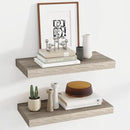 24 Inch Floating Shelves, 11.6 Inch Deep Floating Shelves for Wall, Floating Shelf with Invisible Brackets, Deep Shelves for Bathroom, Bedroom, Living Room, 2 Pack, Vintage Gray Oak by CozyNest Decor