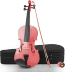 1/4 Beginner Violin Kit, Complete Violin Set with Case, Bow, Rosin,Pink by TinyTreasures Baby Boutique