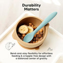 KeaBabies Silicone Baby Spoons, Self Feeding 6-12 months - 3-Pack Baby Weaning Eating Utensils,Toddler First Food Training Spoon,Infant,Kids Feeding Supplies Essential Set,Dishwasher-safe (Pastel Sky) by TinyTreasures Baby Boutique