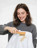 VASSON Natural Soft Boar Bristle Laundry Stain Brush, Laundry Scrub Brush,Laundry Brush for Stains on Clothes, Gentle Stain Remover for Knits, Cotton, and Linens by CozyNest Decor