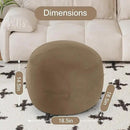 MeMoreCool Round Stuffed Pouf Ottoman Foot Rest, Floor Pouf Foot Stool with Soft Foam Chunk Filling, Small Round Ottoman Footstool Circle Footrest for Living Room, Light Coffee by CozyNest Decor
