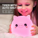 Lumipets Remote Control Silicone Night Light for Kids - Pig Design with 9 Soft Colors & Sleep Timer - Rechargeable, Battery-Operated Lamp for Bedroom | Baby Nursery, Toddler, Girls, Boys by TinyTreasures Baby Boutique