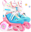 Adjustable Roller Skates for Kids Girls Ladies with Light Up Flash LED Wheels(Age 3-9),Three-Point Type Balance,Gift Box Packing for Toddlers,Children by TinyTreasures Baby Boutique