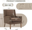 COLAMY Modern Wingback Living Room Chair, Upholstered Fabric Accent Armchair, Single Sofa Chair with Lounge Seat and Wood Legs for Bedroom/Office/Reading Spaces, Brown by CozyNest Decor