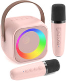 Karaoke Machine for Kids, Toys for 3-12 Years Old Girls Gifts, Kids Karaoke Microphone Machine Toy, Best Fun Christmas Birthday Gifts for 5 6 7 8 9 10 11 Years Teens Girl Boys Pink 2 Mic by TinyTreasures Baby Boutique