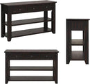Farmhouse Wood Entryway Console Table 48-Inch Modern Sofa Entry Table with Drawers and Storage Shelves for Entrance Living Room (Black) by CozyNest Decor