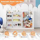 Kids Toy Storage Organizer with 3 Removable Plastic Bins Toddler Montessori Bookshelf with Stuffed Animal Net Holder Baby Bookcase Plush Organizer for Playroom, Bedroom,Kids Room,Classroom,Nursery by CozyNest Decor