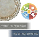 NAT & Jules Floral Laurel Wreath Leaves Pattern Dimensional Indoor Outdoor 12 inch Round Cast Resin Decorative Garden Stepping Stone, Patio, Walkway Sculpture Yard Art, Grey by CozyNest Decor