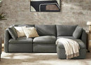 mopio Oversized Modular Sectional Sofa with Fully Removable Covers and Storage, Convertible U, L-Shaped and Sleeper Sectional, Modern Couches with Ottoman Chaise (Stone Gray Fabric, 4 Seats, L) by CozyNest Decor