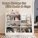 39" Large Kids Wooden Bookshelf and Toy Storage Organizer, Baby Bookcase with Sling Book Rack, Children Toddler Wooden Book Shelf for Kids Rooms, Playroom, Classroom, Nursery, School (White) by TinyTreasures Baby Boutique