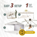 CROWN SHADES 12x12 Pop Up Canopy Tent Instant Commercial with 150D Silver Coated Fabric Including 1 Removable Sidewall, 4 Ropes, 8 Stakes, Weight Bags, STO 'N Go Bag, White by GreenHaven Gardens