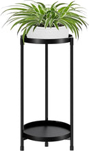 Plant Stand indoor outdoor - 2 Tier black Tall Metal Flower Pot Holder Potted Display Rack - Heavy Duty Corner Plant Shelf for Patio Garden Balcony Living Room Bedroom by GreenHaven Gardens