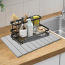 Large Stone Dish Drying Mats for Kitchen Counter, Quick Dry Absorbent Collapsible Dish Drying Mat,Diatomaceous Earth Mats for Dishes Bottles Cups,Match Any Countertop,Grey 16 * 12inch by CozyNest Decor