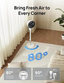 Dreo Fan for Bedroom, 80° Oscillating Standing Fan, 25dB Quiet, 80ft Pedestal Fans for Home Office, 90° Manual Vertical, 3 Speeds, Remote, 34-41" Adjustable Height, Air Circulator by CozyNest Decor