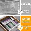SpaceAid Bag Storage Organizer for Kitchen Drawer, Bamboo Organizer, Compatible with Gallon, Quart, Sandwich and Snack Variety Size Bag (4 Pack), Gray by CozyNest Decor