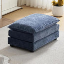 Karl home Modular Ottoman for Sectional Sofa, Chenille Comfy Upholstered Furniture for Living Room, Apartment, Studio, Office, (Ottoman, Dusty-Blue) by CozyNest Decor
