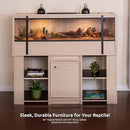 New Age Pet ECOFLEX 60-Inch Mojave Reptile Lounge in Maple- Durable, Moisture-Resistant Wood Plastic Composite Habitat with Vented Side Panels, Removable Sliding Glass Doors & Lock by CozyNest Decor