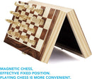 Amerous Chess Set, 12"x12" Folding Wooden Standard Travel International Chess Board Game Set with Magnetic Crafted Pieces For 2 Players by TinyTreasures Baby Boutique