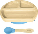Abiie Octopod Bamboo Dish - Kids Plates for 4 months and up, 3-Compartment Baby Plates with Suction, Triangle Bamboo Baby Plate, Mess-Free Toddler Suction Plates, Baby Feeding Supplies, 8.3x1.9x7.7 in by TinyTreasures Baby Boutique