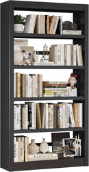 Bookshelf, 5 Tier Metal Bookshelf, 69" H Tall Bookcase with Adjustable Shelves, Large Industrial Bookshelves for Living Rooms, Home Offices, Library, 10 Minutes Assemble