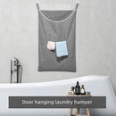 X-Large Hanging Laundry Hamper Bag, Door Hanging Hamper with Front Pocket Dirty Clothes Hanging Laundry Bag Large Size 35X22 inch Door Laundry Basket (Grey) by CozyNest Decor