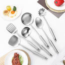 304 Stainless Steel Cooking Utensil,Kitchen Kitchen Utensil with Spatula, Solid Spoon, Ladle, Skimmer, Spaghetti Spoon, 6 Piece Set, Dishwasher Safe by CozyNest Decor