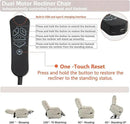 Power Lift Recliner Chair for Adults Elderly Lay Flat Velvet Recliners with Massage Heating, Extended Footrest, Wireless Charging Device, USB Ports, Cup Holder, Lumbar Pillow by CozyNest Decor