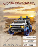 Licensed Ford Bronco Raptor 24V 2 Seater Kids Ride on Toys, Battery Powered Electric Ride on Car, Remote Control Electric Car w/Led Lights, Music, High Low Speed (24V, White) by TinyTreasures Baby Boutique