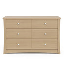 Storkcraft Crescent 6 Drawer Double Dresser (Driftwood) – GREENGUARD Gold Certified, Nursery Dresser for Kids Bedroom by TinyTreasures Baby Boutique